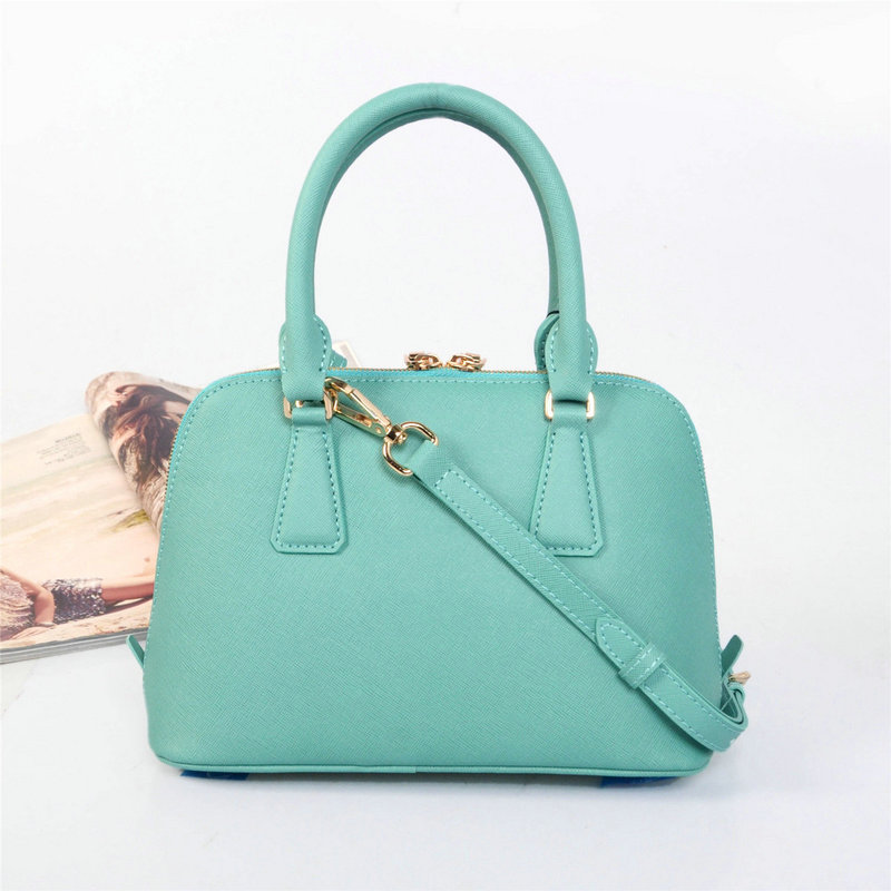2014 Prada Saffiano Leather mini Two Handle Bag BN0826 lake blue for sale
